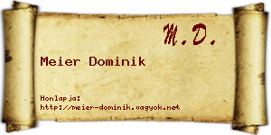Meier Dominik névjegykártya